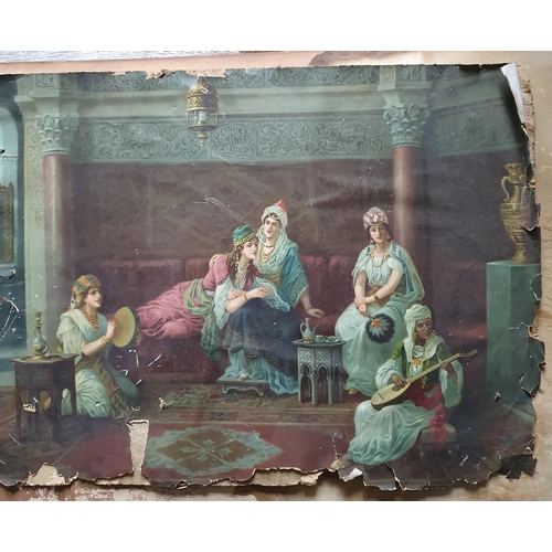 383 - After George Moreland. Two 19th Century coloured Prints in an Eglomise frame 58 x 70 cm approx., alo... 