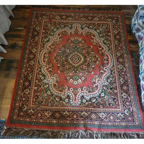 313 - A Persian style blue ground Carpet with multi borders and a central medallion design. 175 x 140 cm a... 