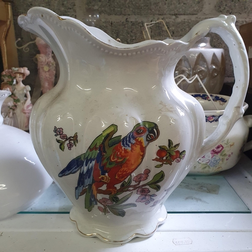 796 - A large quantity of Items to include a 19th Century Jug, bowl, teapot, shade etc.