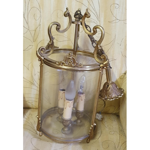 864 - A 20th Century Brass Hall Lantern.