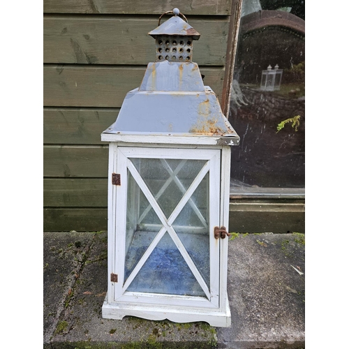 1002 - Two pairs of Timber Lanterns.