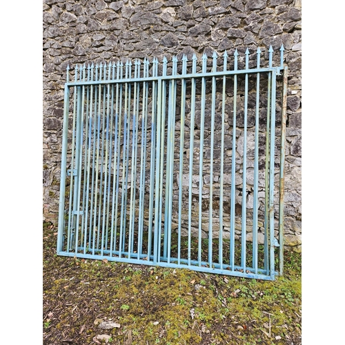 1026 - A really good pair of Cast Iron Gates of large size with ribbed outline. W 560 x H 265 cm approx.