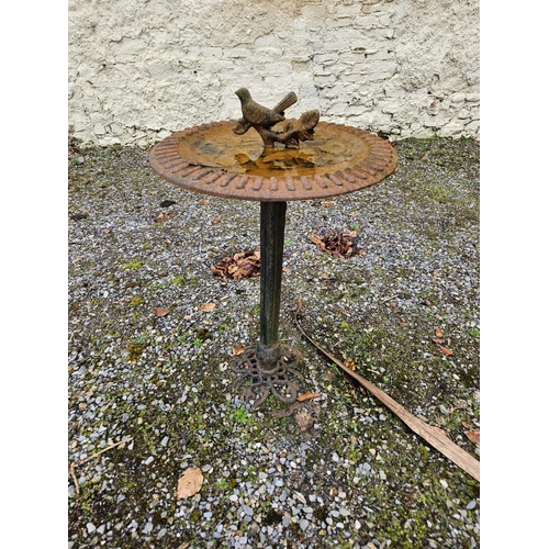 1028 - A Metal Bird Bath. D 48 x  H 71 cm approx.