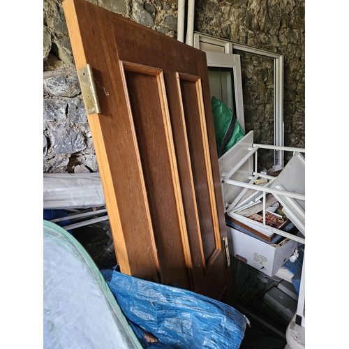 1031 - A stripped Pine Cabinet along with two doors.