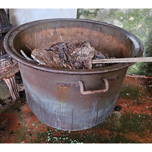 1053 - A very large 19th Century Copper Cauldron 76d x 47h cm approx.