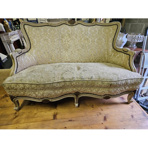 812 - A 20th Century two seater Couch of neat proportions with painted outline. W 122 SH 39 x BH 82 cm app... 