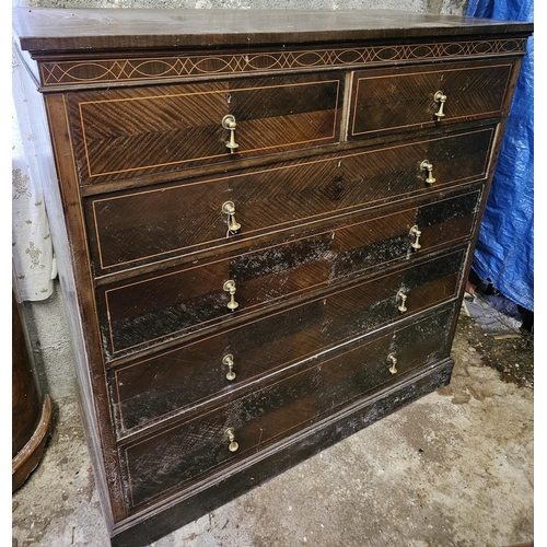 833 - A late 19th Century Mahogany and Inlaid Chest of Drawers two short over three long with highly inlai... 