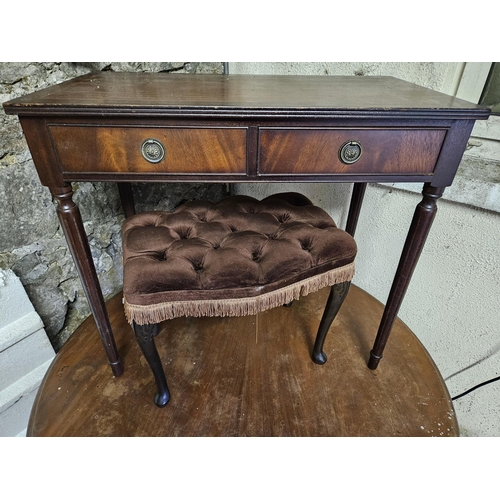 851 - A modern two drawer Side Table 84 x 46 x H 76 cm approx., along with a piano stool.