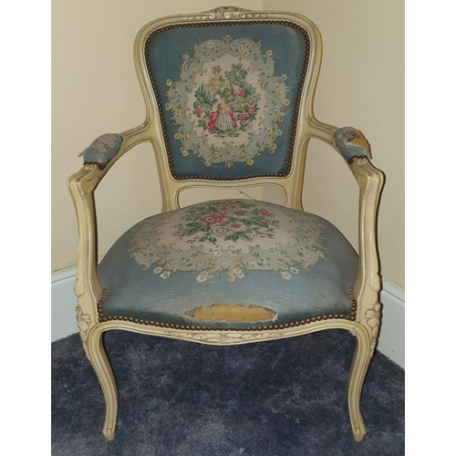 290 - A Continental  Chair with Tapestry Seat and back.