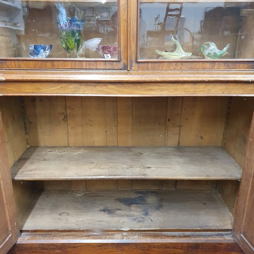 189 - A really good 19th Century Walnut two door Bookcase with glazed upper and panel door base. 122 x 43 ... 