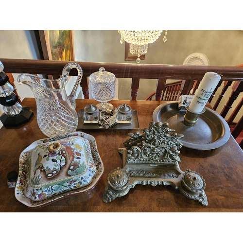 229 - A quantity of 19th Century and later Items on the sofa table.