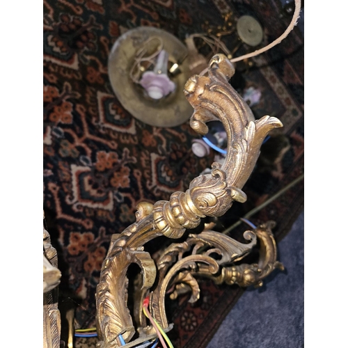 293A - The makings of an early 20th Century Brass Chandelier. D 74  cm approx.