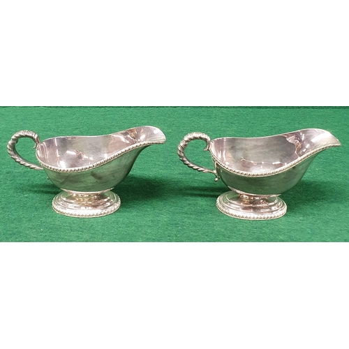 942 - A lovely pair of Sheffield Silver sauce Boats, D & J W maker, 328 gms approx.