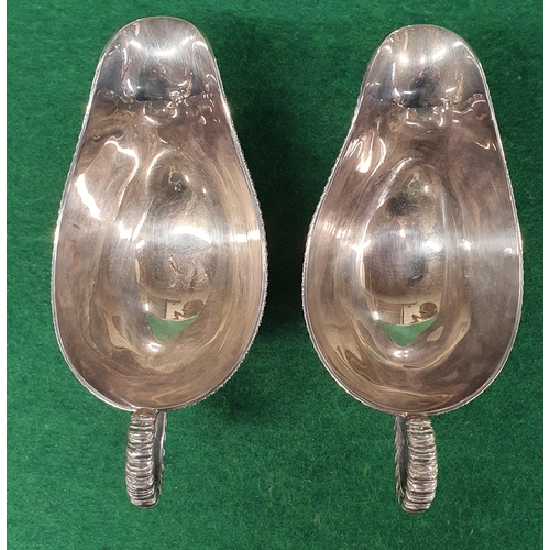 942 - A lovely pair of Sheffield Silver sauce Boats, D & J W maker, 328 gms approx.