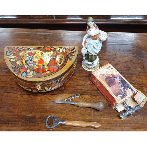 1123 - A quantity of Vintage Items to include a Humpty Dumpty Piggy Bank, a brass key( L 21 cm approx.) etc... 