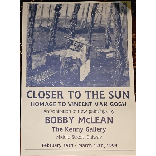 315 - Martin Monks, two signed Woodblocks with inscriptions along with a Bobby McLean Vintage Poster.