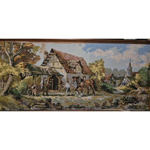 868 - A 20th Century Oil on Canvas possibly of a Dutch scene along with other pictures.