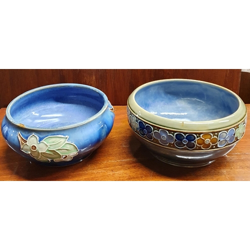 225 - Two 19th Century Royal Doulton salt glaze Bowls.
D 15, 14 cm approx.