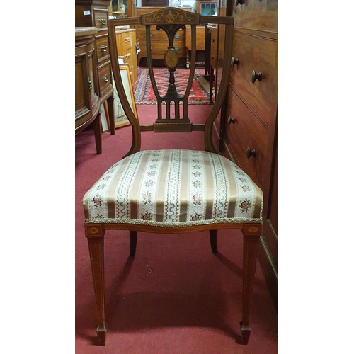 223 - An Edwardian Mahogany and Inlaid salon Chair along with a 19th Century Rosewood side table.