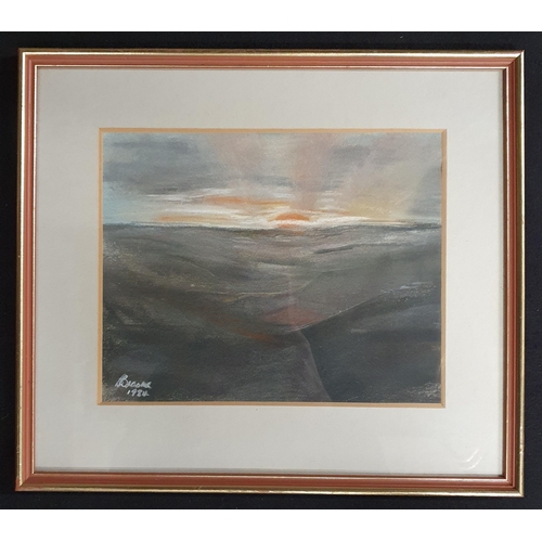 246 - A 20th Century Pastel of a sunset. Signed Barco LL., along with a 20th Century oil on board of an in... 