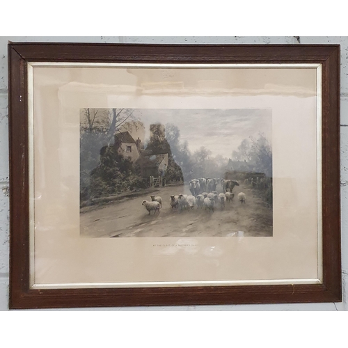 240 - A 19th Century Print 'At the close of a summers day'. After Keane. Signed LL. In an original oak fra... 