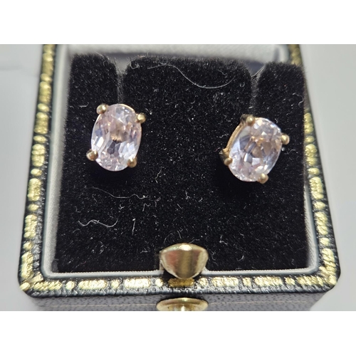 335 - A pair of 9ct Gold and gem set Earrings.