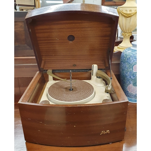 404 - A mid Century cased Pye Record Player. 41.5 x 33 x H 28 cm approx.