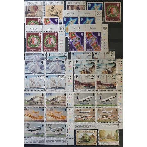 416 - A large collection of Jersey and Guernsey Stamps.