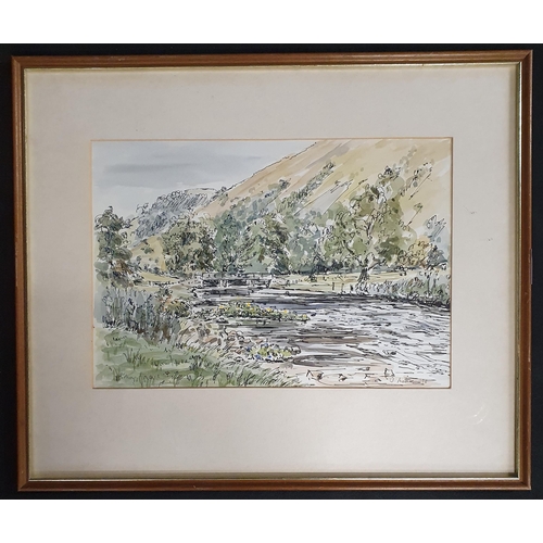 549 - A good 20th Century Watercolour of a river scene by W Mather. Signed LR., along with a still life pr... 