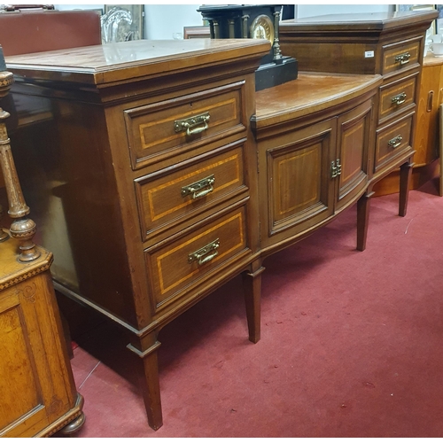 552 - An Edwardian Mahogany and Inlaid inverted Sideboard. 183 x 56 x H 99 cm approx.