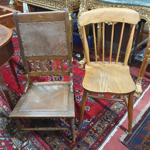 914 - A good early 20th Century Arts and Crafts Chair along with a 19th Century Windsor Chair.