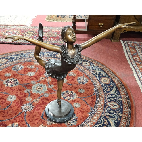 1109 - A good Bronze Statue of a Ballet dancer on marble base. H 52 cm approx.