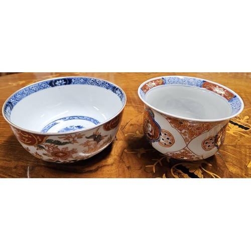 1112 - Two hand painted Oriental Bowls.