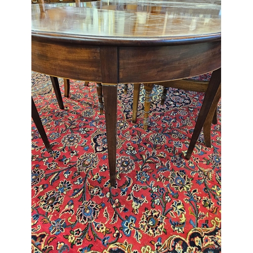 1161 - Of Superb quality. A Georgian Mahogany and Inlaid Economy Table with dropleaf centre and D ends and ... 