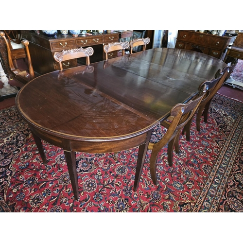 1161 - Of Superb quality. A Georgian Mahogany and Inlaid Economy Table with dropleaf centre and D ends and ... 