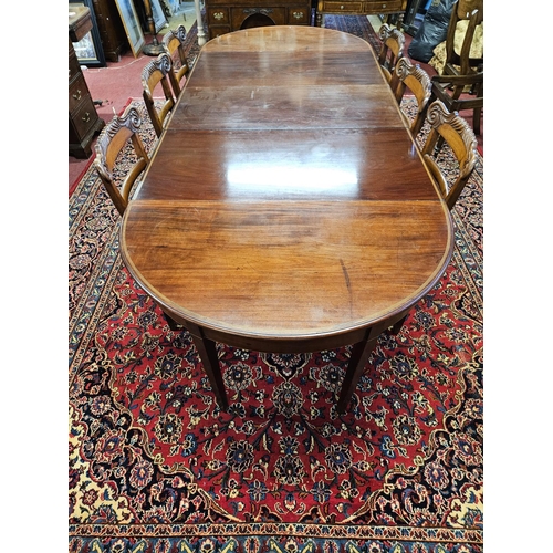 1161 - Of Superb quality. A Georgian Mahogany and Inlaid Economy Table with dropleaf centre and D ends and ... 