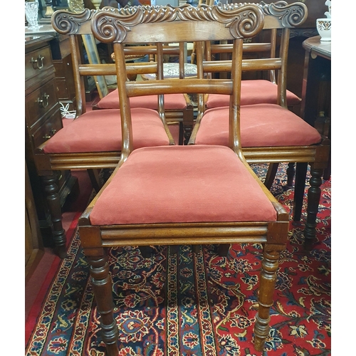 1162 - A Superb set of early 19th Century Mahogany Dining Chairs with highly carved rope edge backs and wit... 