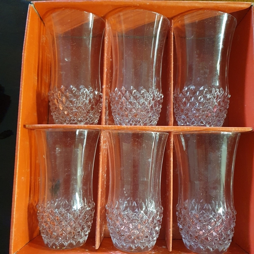 1181 - A good set of twelve drinking Glasses along with a set of six hock glasses. H 13 cm approx.