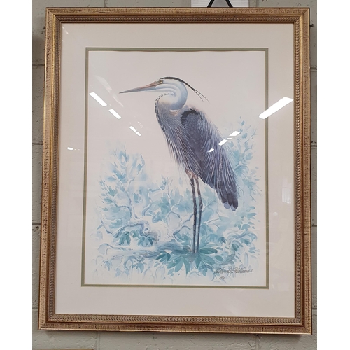 60 - A pair of 20th Century colour Prints of Herons signed by Richard Williams lower right in very good f... 