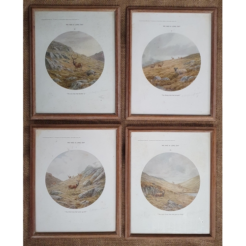 93 - After Balfour Brown. Four coloured Prints of highland scenes. Signed in the margin. 31 x 25 cm appro... 