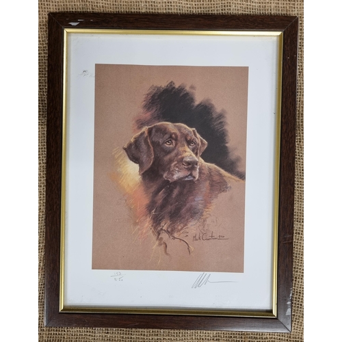 107 - After J Winkle. A 20th Century Watercolour of a German Shepherd along with a signed coloured print o... 