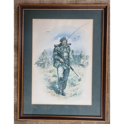 111 - 'Mission accomplished'. A coloured Print after John H Evans along with a coloured print of a soldier... 