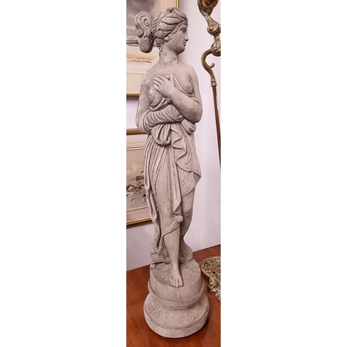 114 - A reconstituted Stone Figure of a Grecian Maiden.
H 63 cm approx.