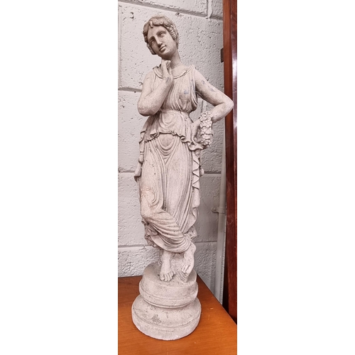 116 - A reconstituted Stone Figure of a Grecian Maiden.
H 65 cm approx.