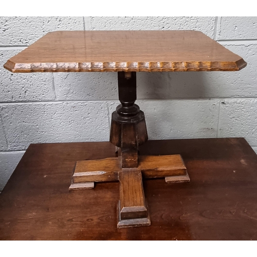 133 - An early 20th Century Oak Side Table along with an oak footstool and a Regency mahogany sabre leg ch... 