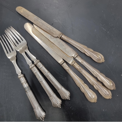 276 - A good quantity of Silverplated Cutlery some with mother of pearl handles.