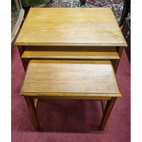 277 - A good set of three mid Century graduated Teak Tables. Largest being 40 x 55 x H 48 cm approx.