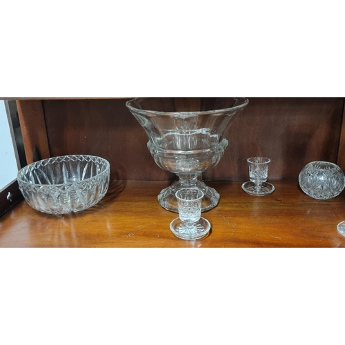 569 - A quantity of Crystal to include a large glass bowl.