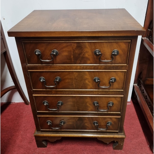 573 - A good Mahogany and Veneered miniature Chest of Drawers. 46 x 32 x H 64 cm approx.