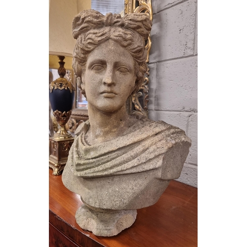 435 - A good Stone Bust of a Roman God. H 57 cm approx.